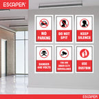 Safety & Instruction Poster (Pack Of 6) Laminated Self-Adhesive Signs (12x18 inch) for Home, Office, Industry, Hospital & Public Places – No Parking, Do Not Spit, Keep Silence, Danger 440 Volts, CCTV, Use Dustbin