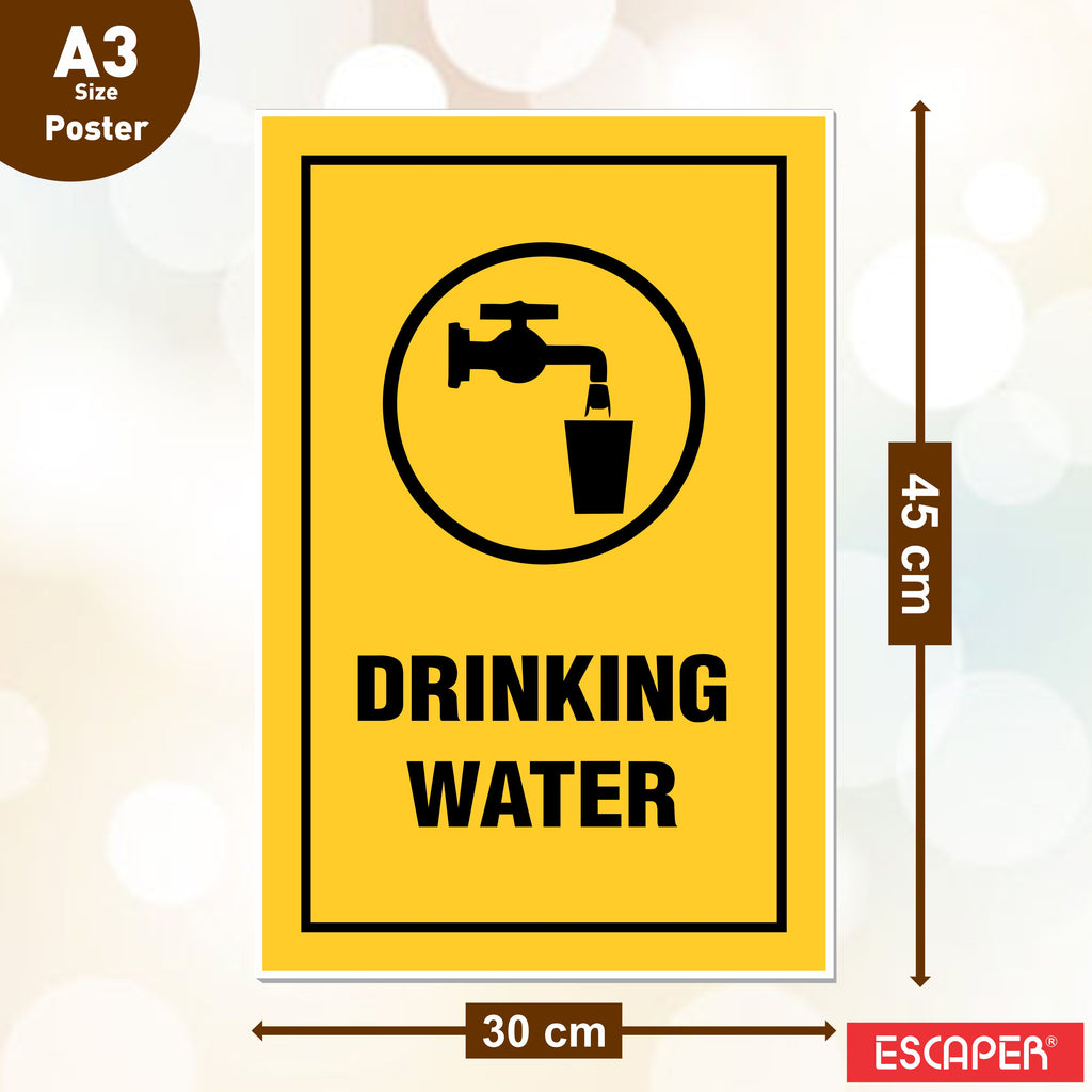 Safety & Instructional Posters– (Pack Of 6-12x18 inch), Self-Adhesive, Laminated – Use the Stairs, Drinking Water, Switch Off After Use, Caution Safety Shoes Required, Radiation Hazard – Workplace & Office Safety Signs