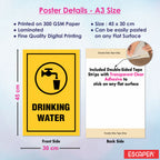 Safety & Instructional Posters– (Pack Of 6-12x18 inch), Self-Adhesive, Laminated – Use the Stairs, Drinking Water, Switch Off After Use, Caution Safety Shoes Required, Radiation Hazard – Workplace & Office Safety Signs