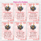 Sanskrit Mantra Poster for Wall (Pack Of 6) Bhojan, Rognashak, Apda Nashak, Deep and Shanti Maha Mantra Wall Art, 12x18 Inch 300 GSM Paper Laminated, Self Adhesive Back