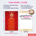 Gayatri Devi Aarti Poster for Mandir and Home, 12x18 Inch 300 GSM Paper, Laminated, Self Adhesive, God Arti Poster for Wall, Decor Mandir, Pooja Room, Home Temple