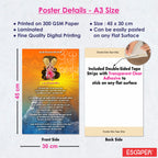Ma Mansa Devi Ki Aarti Poster for Mandir and Home, 12x18 Inch 300 GSM Paper, Laminated, Self Adhesive, God Arti Poster for Wall, Decor Mandir, Pooja Room, Home Temple