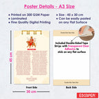 Durga Chalisa Poster for Mandir and Home, 12x18 Inch 300 GSM Paper, Laminated, Self Adhesive, God Arti Poster for Wall, Decor Mandir, Pooja Room, Home Temple