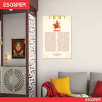 Durga Chalisa Poster for Mandir and Home, 12x18 Inch 300 GSM Paper, Laminated, Self Adhesive, God Arti Poster for Wall, Decor Mandir, Pooja Room, Home Temple
