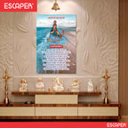 Ganga Aarti Poster for Mandir and Home, 12x18 Inch 300 GSM Paper, Laminated, Self Adhesive, God Arti Poster for Wall, Decor Mandir, Pooja Room, Home Temple