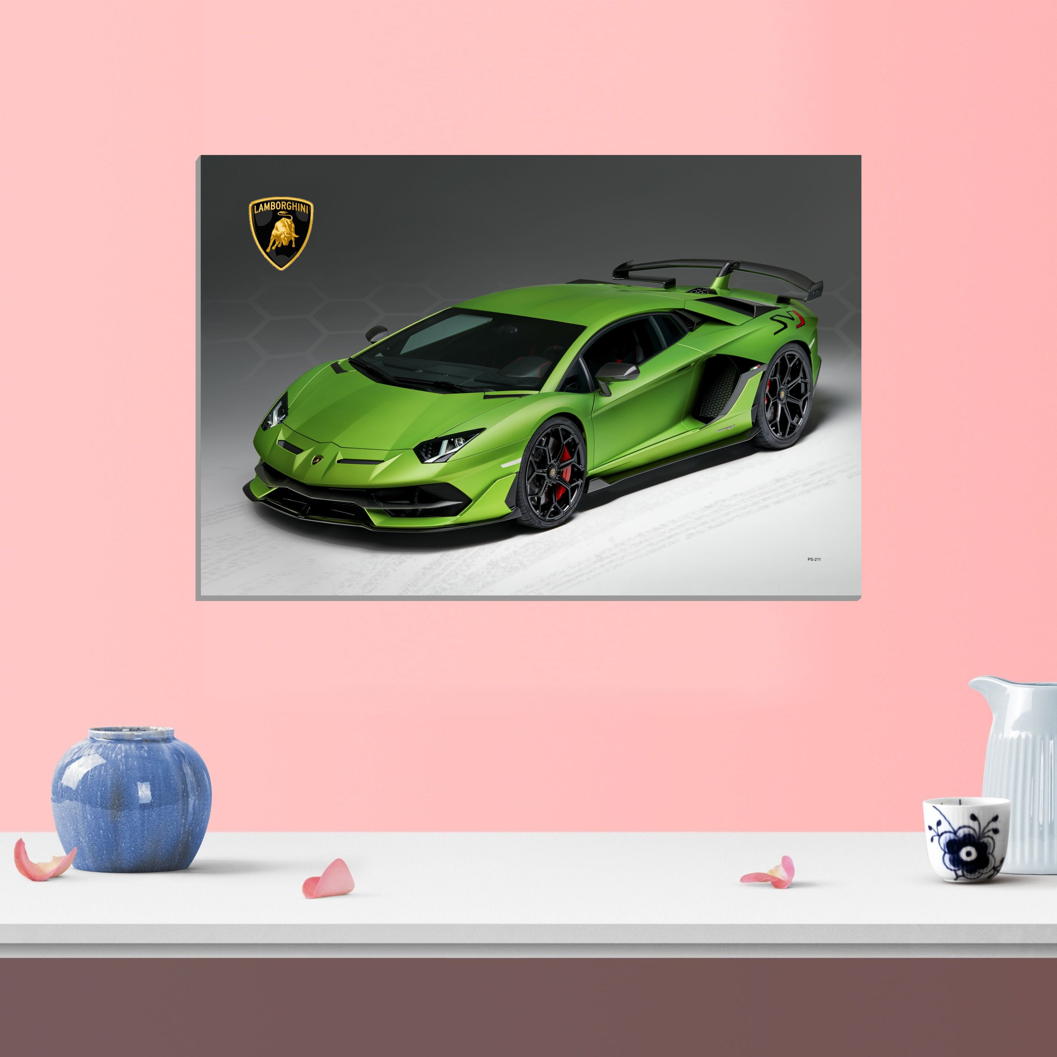 Car Design Poster, (12 x 18 inch), Wall Art Laminated Self Adhesive Back, Sports Car Poster For Wall Decor, Home Decor, Kids Room, Living Room Gifting