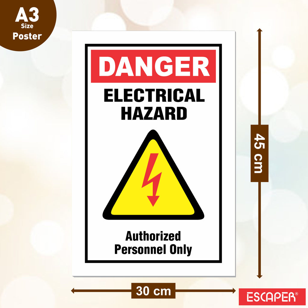 Safety Posters, (Pack Of 6) Fire Extinguisher Poster, Electrical Safety Sign, No Entry & No Smoking, Do Not Use Mobile Phone Posters – 12x18 Inch Industrial Safety Signs for Factory, Workplace & Indoor Use