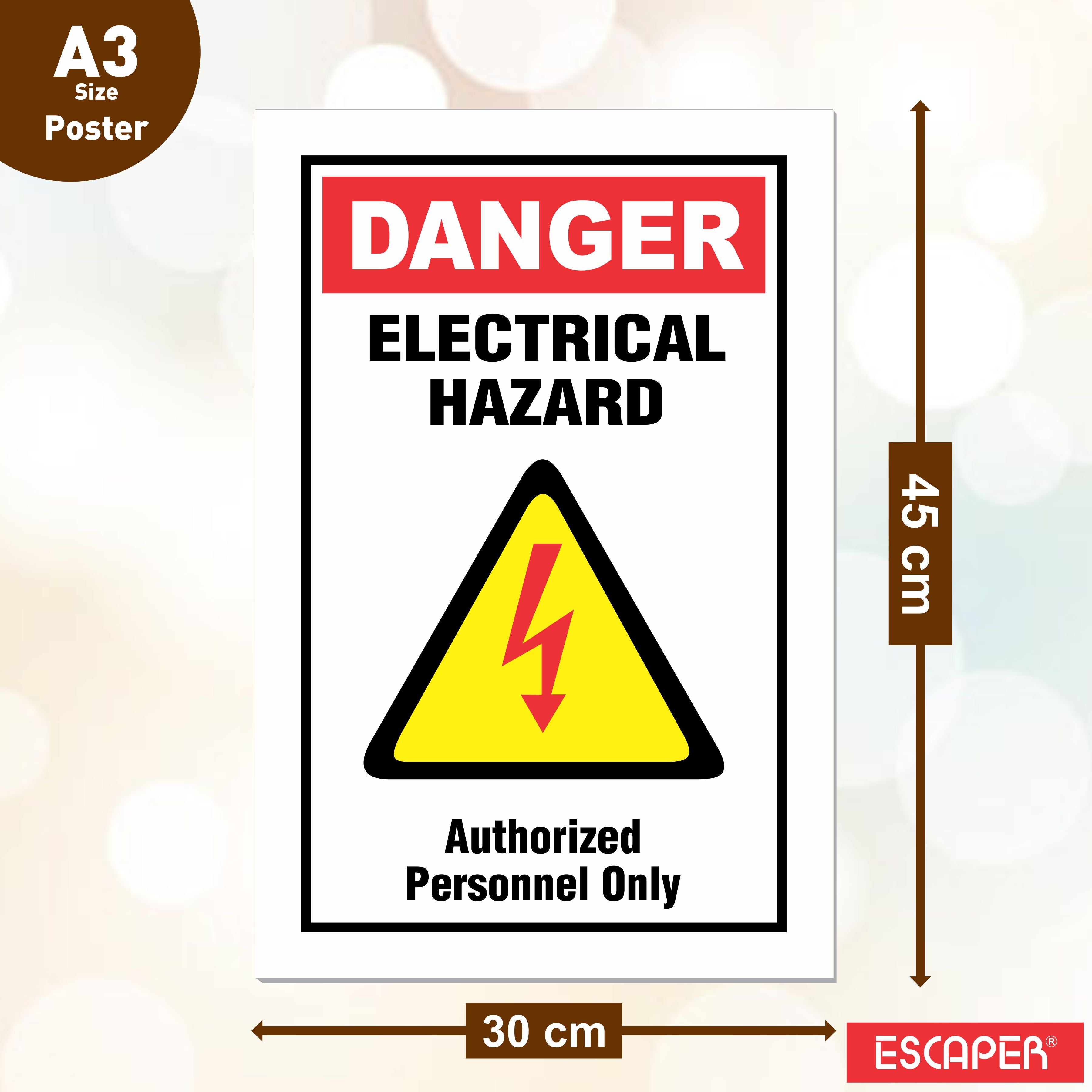 Safety Posters, (Pack Of 6) Fire Extinguisher Poster, Electrical Safety Sign, No Entry & No Smoking, Do Not Use Mobile Phone Posters – 12x18 Inch Industrial Safety Signs for Factory, Workplace & Indoor Use