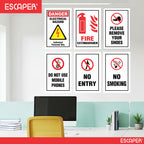 Safety Posters, (Pack Of 6) Fire Extinguisher Poster, Electrical Safety Sign, No Entry & No Smoking, Do Not Use Mobile Phone Posters – 12x18 Inch Industrial Safety Signs for Factory, Workplace & Indoor Use