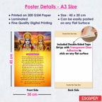 Ramchandra Ji Ki Aarti Poster for Mandir and Home, 12x18 Inch 300 GSM Paper, Laminated, Self Adhesive, God Arti Poster for Wall, Decor Mandir, Pooja Room, Home Temple