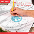 Pro Circle 360 Degree Full Round Protractor with Circle Stencils, 14 cm Transparent Plastic Geometry Scale for Technical Drawing, Engineering, Architecture & Drafting
