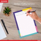 A4 Designer Paper Sheets – One Side Ruled – 90 GSM Project Paper for School Assignments, Craft Work, Art Projects & Office Use