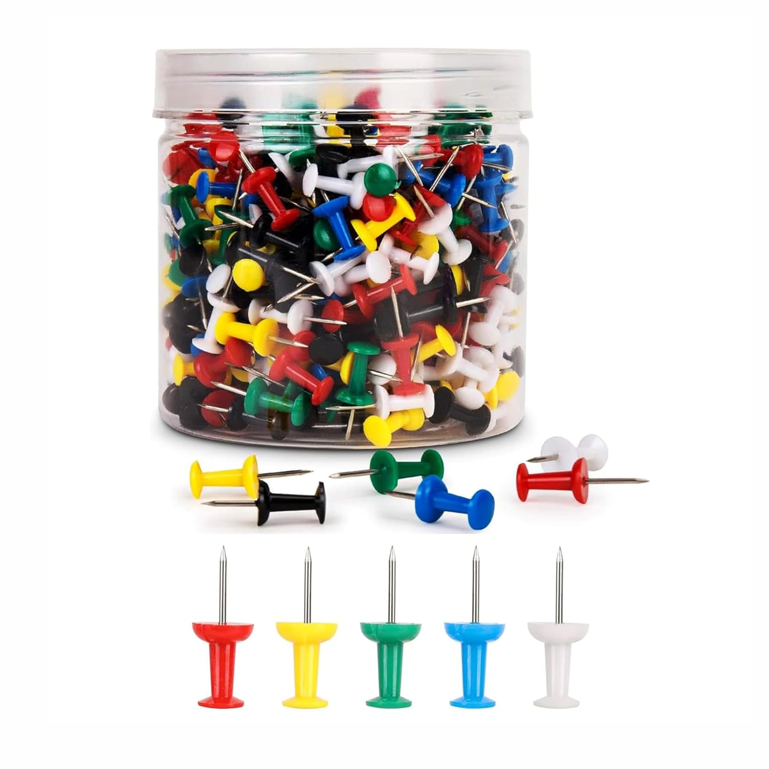 Multicolor Push Pins, Board Pins, Thumb Pins (Pack Of 50), Tacks for Notice, Cork Board, Bulletin & Display Board, Ideal for Office, Home, School, DIY & Kids