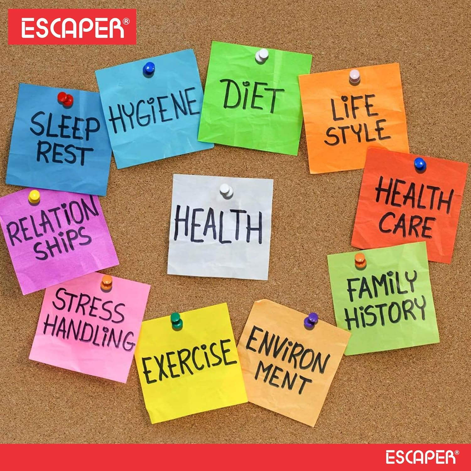 Multicolor Push Pins, Board Pins, Thumb Pins (Pack Of 50), Tacks for Notice, Cork Board, Bulletin & Display Board, Ideal for Office, Home, School, DIY & Kids