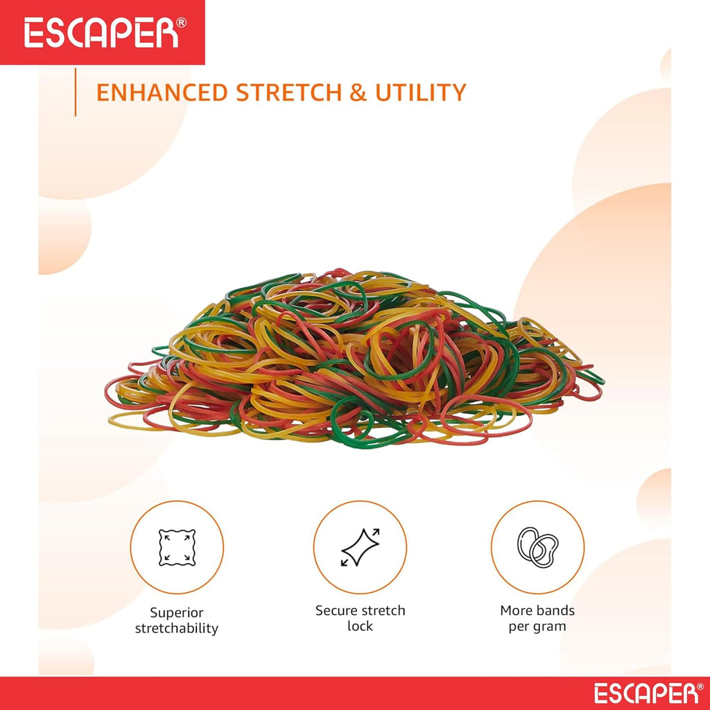 3" Inches Rubber Bands For Office use, Home & Kitchen, packing office stationery Assorted elastic stretchable Rubber Bands