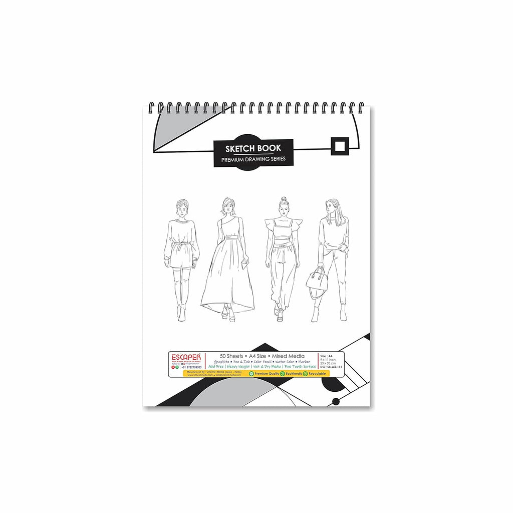 Fashion Sketch Book - A4 Size,50 Sheets (100 Pages) of Professional Artist Paper for Your Creative Endeavors