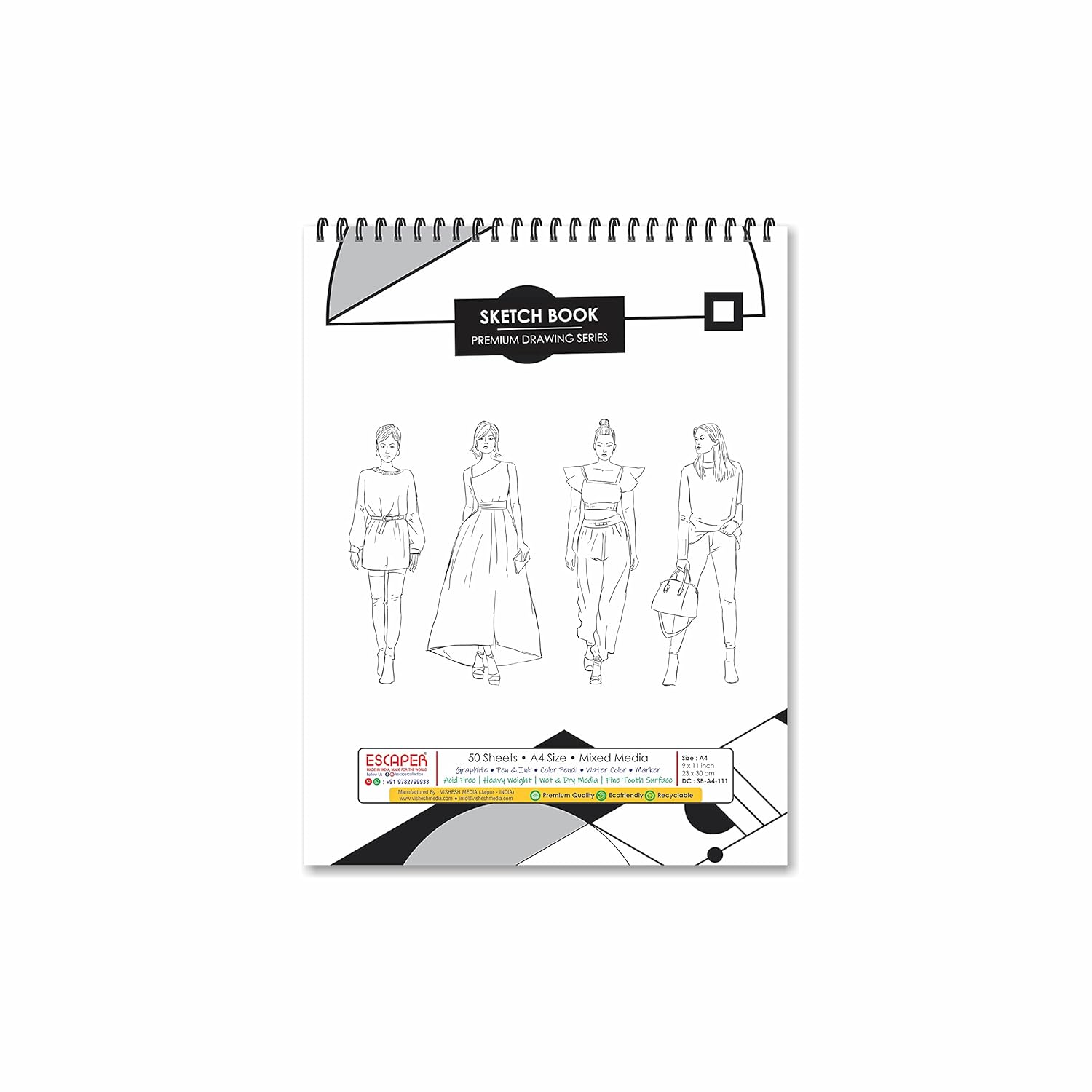 Fashion Sketch Book - A4 Size,50 Sheets (100 Pages) of Professional Artist Paper for Your Creative Endeavors