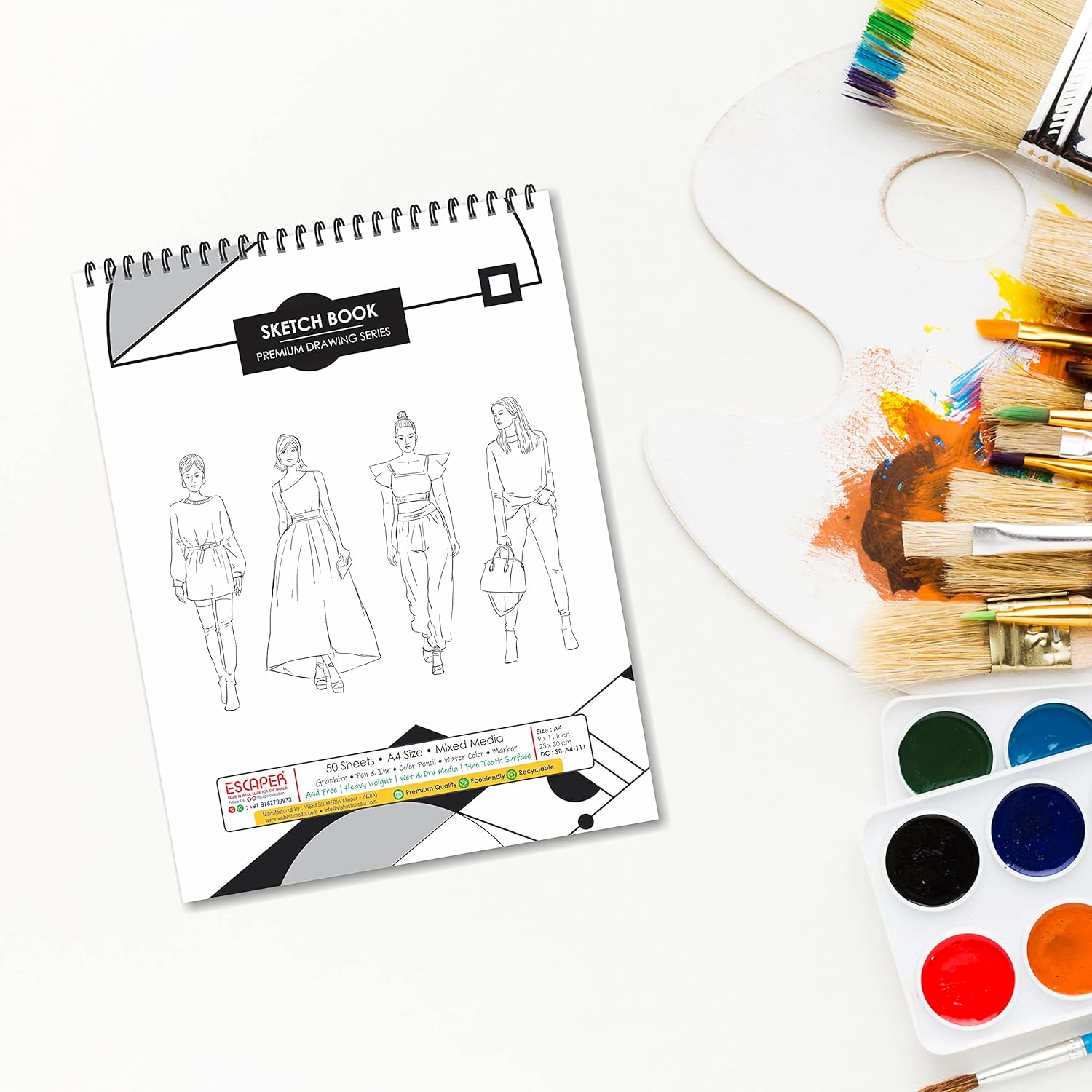 Fashion Sketch Book - A4 Size,50 Sheets (100 Pages) of Professional Artist Paper for Your Creative Endeavors