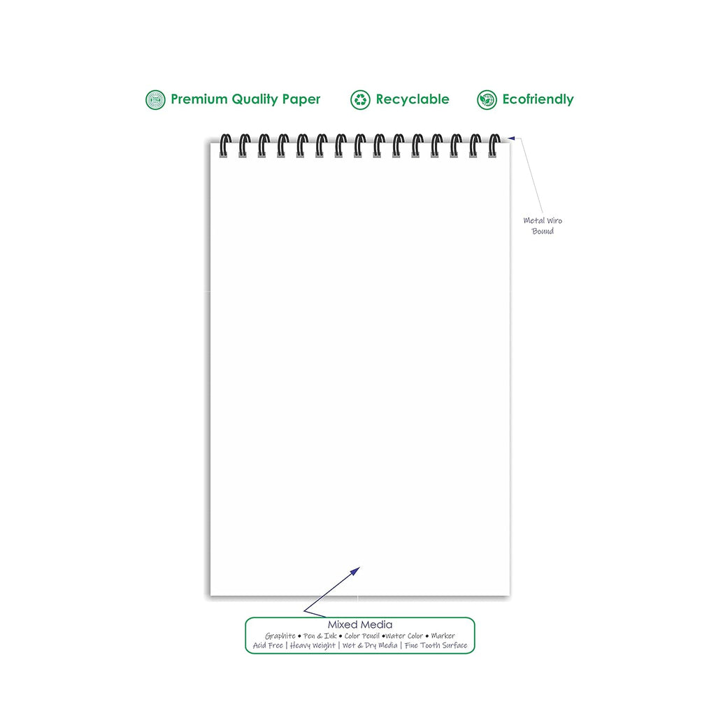 Black Themed A5 Sketch Book - Unleash Your Imagination with 50 Sheets (100 Pages) of Superior-Quality Artist Paper