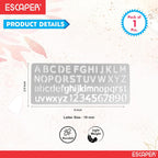 Plastic English Letter Stencil Set for Kids & Students, (10mm) Stencils Alphabets English, Numbers 0–9, Flexible Reusable Stencil Alphabet for Art, Craft, and Learning