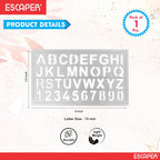 Plastic English Letter Stencil Set for Kids & Students, (15mm) Stencils Alphabets English, Numbers 0–9, Flexible Reusable Stencil Alphabet for Art, Craft, and Learning