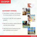 Plastic English Letter Stencil Set for Kids & Students (25mm),Stencils Alphabets English, Numbers 0–9, Flexible Reusable Stencil Alphabet for Art, Craft, and Learning