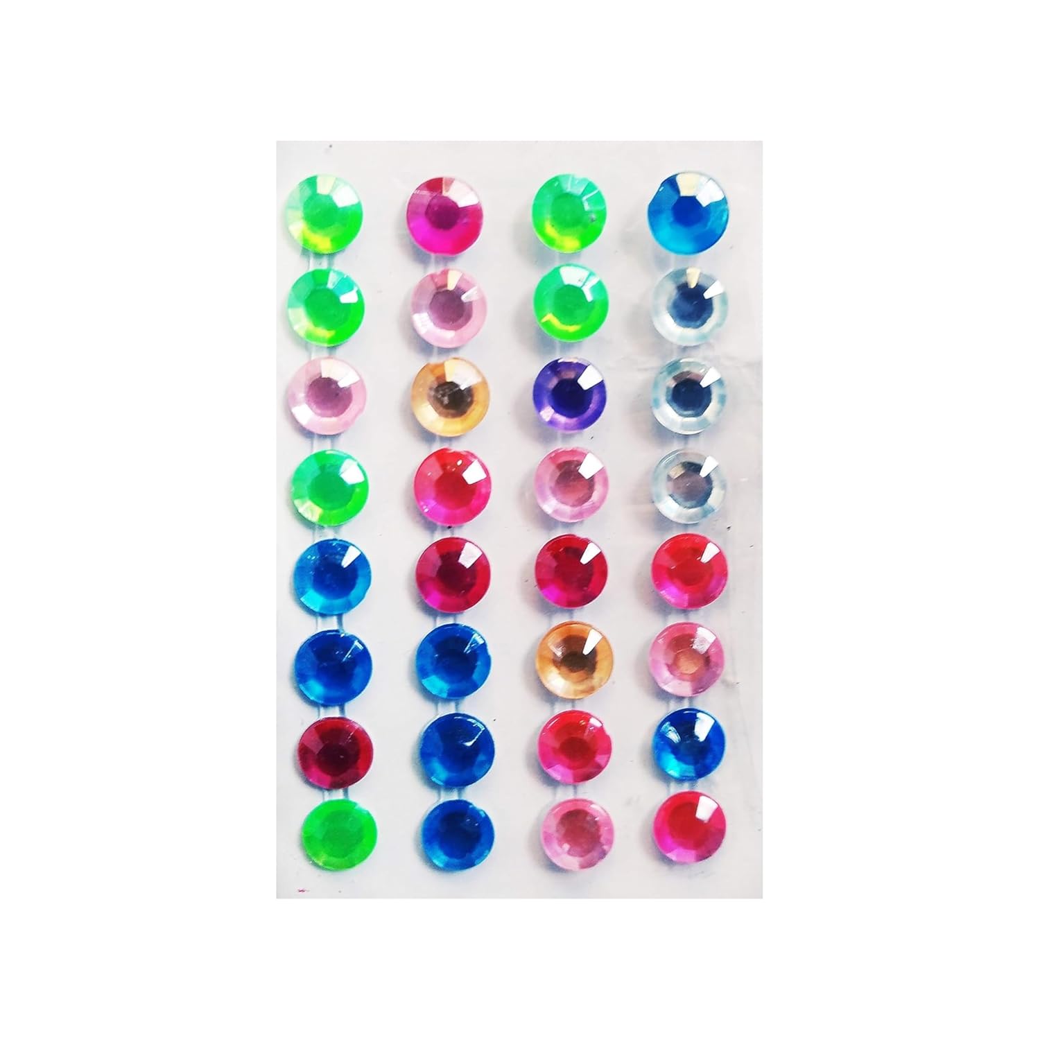Crystal Stone Sticker Set, (Pack of 12 Stickers) Pearl & Colourful, Self-Adhesive 4mm Stone for Craft, DIY, Kids Art Projects, Scrapbooking, Jewellery Making & Home Decoration