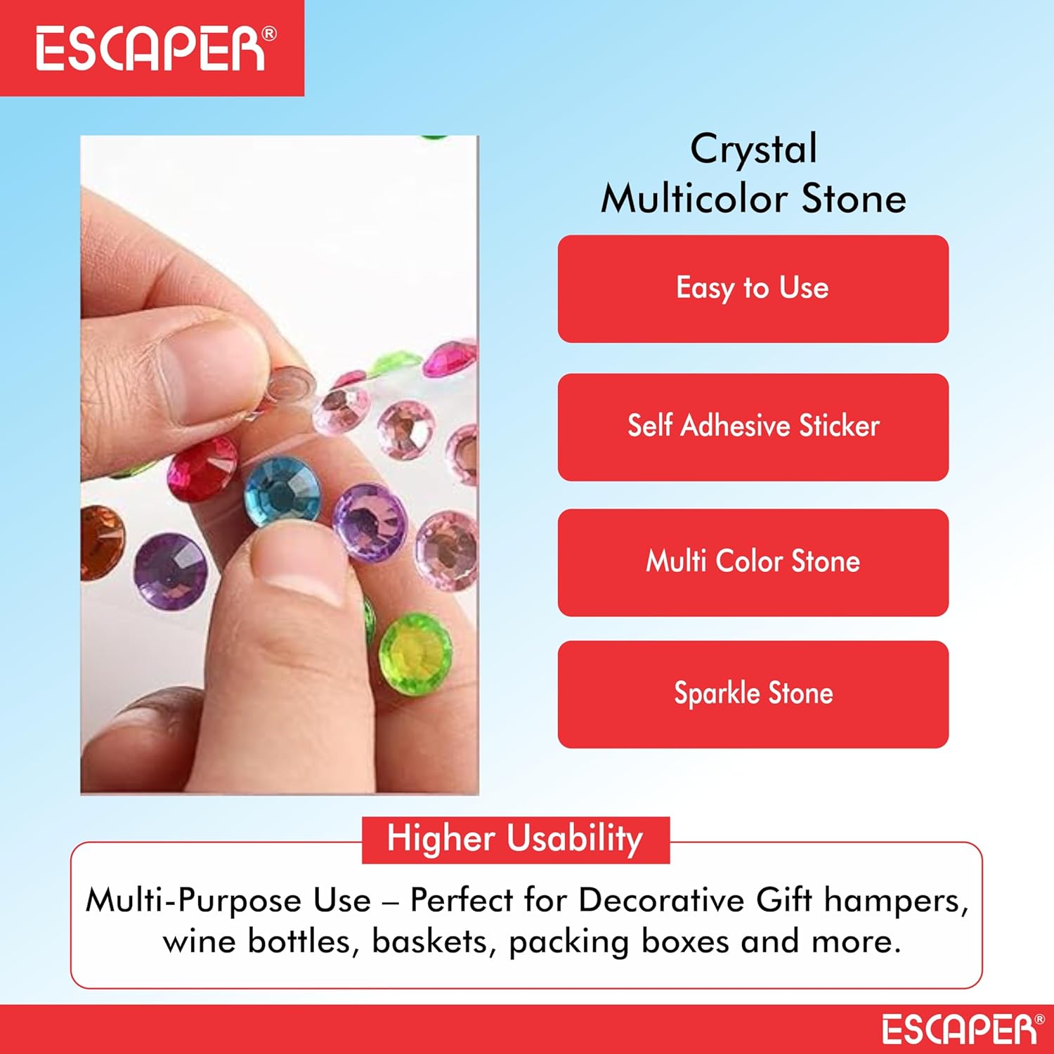Crystal Stone Sticker Set, (Pack of 12 Stickers) Pearl & Colourful, Self-Adhesive 4mm Stone for Craft, DIY, Kids Art Projects, Scrapbooking, Jewellery Making & Home Decoration