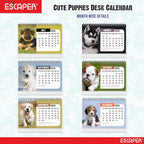Cute Puppies 2026 Desk Calendar, A5 Size Puppy Desktop Calendar, Puppy Lover Gift, 16-Page Desk Calendar with Holidays & To-Do List, New Year Gift, Dogs Calendar 2026