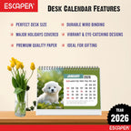 Cute Puppies 2026 Desk Calendar, A5 Size Puppy Desktop Calendar, Puppy Lover Gift, 16-Page Desk Calendar with Holidays & To-Do List, New Year Gift, Dogs Calendar 2026