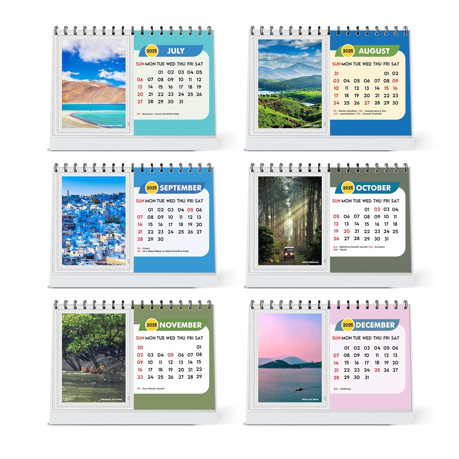 Travel Calendar 2026 Desk, World Destinations Table Calendar 2026, Seven Wonders of World Holiday Calendar, New Year Gift for Travel Lovers