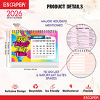 Good Things Motivational Desk Calendar 2026 with Quotes, A5 Size 8.5" x 5.75", New Year Calendar 2026, Table Calendar for Gifting, Cute Desk Accessory