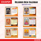 Hindu Gods & Goddess Religious Desk Calendar 2026, (A5 Size, 8.5" x 5.5") 12 Monthly Pages with Thick Paper Twin-Wire Binding Table Calendar 2026