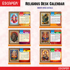 Lord Ganesha Desk Calendar 2026, A5 Size - Table Calendar 2026, 12 Monthly Pages, Religious Ganesh Ji Calendar for Office & Gifting