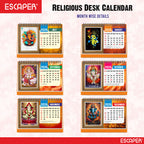 Lord Ganesha Desk Calendar 2026, A5 Size - Table Calendar 2026, 12 Monthly Pages, Religious Ganesh Ji Calendar for Office & Gifting