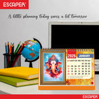 Lord Ganesha Desk Calendar 2026, A5 Size - Table Calendar 2026, 12 Monthly Pages, Religious Ganesh Ji Calendar for Office & Gifting