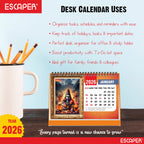 Lord Shiva Table Calendar 2026, Mahadev Desk Calendar 2026, A5 Size New Year Calendar for Office, Study Table & Divine Gifting, Bholenath Calendar