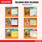 Lord Krishna Table Calendar 2026, Radha Krishna Desk Calendar, A5 Size 8.5 x 5.5", Cute Table Top Calendar, Shri Krishna Calendar 2026, New Year Calendar for Office & Gifting