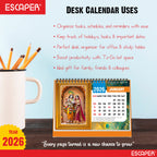 Lord Krishna Table Calendar 2026, Radha Krishna Desk Calendar, A5 Size 8.5 x 5.5", Cute Table Top Calendar, Shri Krishna Calendar 2026, New Year Calendar for Office & Gifting