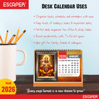 Hanuman Ji Desk Calendar 2026, A5 Size 8.5 x 5.75", Lord Hanuman Table Calendar 2026, Religious Hindu God Calendar, Table Top Calendar 2026