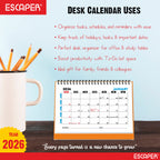 Desk Planner & Table Calendar – A5 Daily Organiser for Home, Office & Study - Track Tasks, Notes, Meetings, Deadlines and Important Dates, 2026 New Year Gift