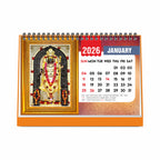 Shree Ram 2026 Table Calendar – Ram Lalla & Hanuman Photo, Ram Ji & Ram Darbar Devotional Desk Calendar for Daily Inspiration and Spiritual Blessings, Hindu Calendar 2026