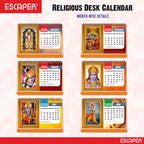 Shree Ram 2026 Table Calendar – Ram Lalla & Hanuman Photo, Ram Ji & Ram Darbar Devotional Desk Calendar for Daily Inspiration and Spiritual Blessings, Hindu Calendar 2026