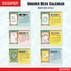 Magical Unicorn 2026 Desk Calendar – A5 size, 16 Pages Table Calendar for Home, Office & Kids, New Year Gift - Believe in Unicorns Calendar 2026, Cartoon Calendar