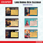 Lord Buddha Calendar 2026 Desk – Buddha Table Calendar, Buddha Photo & Painting Calendar, A5 New Year Desk Calendar, Mindfulness Gift