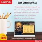 Lord Buddha Calendar 2026 Desk – Buddha Table Calendar, Buddha Photo & Painting Calendar, A5 New Year Desk Calendar, Mindfulness Gift