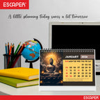 Lord Buddha Calendar 2026 Desk – Buddha Table Calendar, Buddha Photo & Painting Calendar, A5 New Year Desk Calendar, Mindfulness Gift