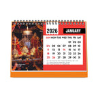 Famous Hindu Temples Desk Calendar 2026, Hindu Mandir Table Calendar with Vaishno Devi, Amarnath Ji, Kedarnath Dham, Mahakaleshwar, Kamakhya Devi & Siddhi Vinayaka Photos, Religious Spiritual Calendar for Home & Office