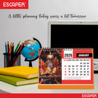 Famous Hindu Temples Desk Calendar 2026, Hindu Mandir Table Calendar with Vaishno Devi, Amarnath Ji, Kedarnath Dham, Mahakaleshwar, Kamakhya Devi & Siddhi Vinayaka Photos, Religious Spiritual Calendar for Home & Office