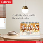 Seven Horses Calendar 2026 Desk, Seven Horses Desktop Table Calendar 2026, Seven Horses Photo Calendar 2026, New Year Calendar 2026, Office & Home Desk Decor